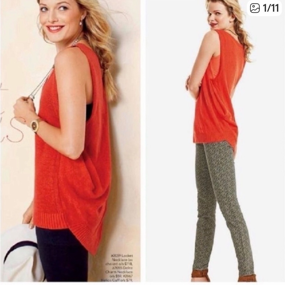 CAbi #5012 Red Sleeveless Sweater